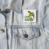 Live Green Vierkante Button 5,1 Cm (In situ)