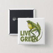 Live Green Vierkante Button 5,1 Cm (Voorkant /achterkant)