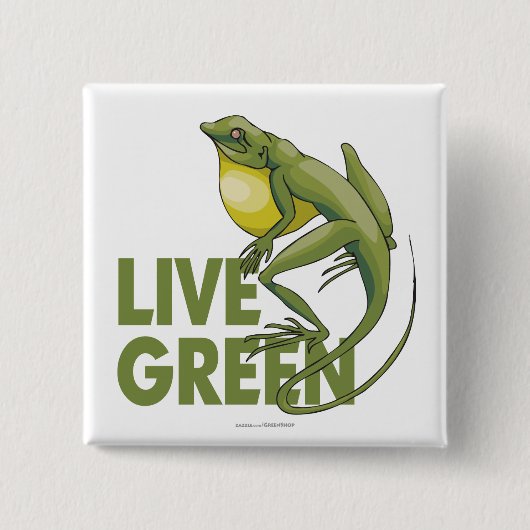 Live Green Vierkante Button 5,1 Cm (Voorkant)