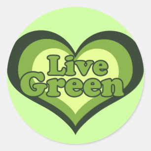 Live Green voor Dag van de Aarde Ronde Sticker
