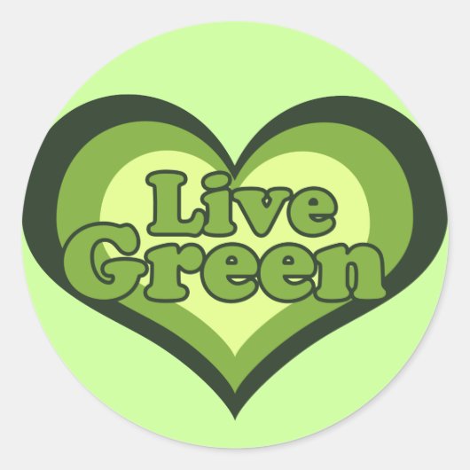 Live Green voor Dag van de Aarde Ronde Sticker (Voorkant)