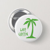 Live groen - palmboom ronde button 5,7 cm (Voorkant /achterkant)