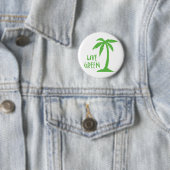 Live groen - palmboom ronde button 5,7 cm (In situ)