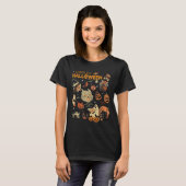 Live Halloween Pumpkin Witch Ghost Black C T-shirt (Voorkant volledig)