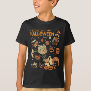 Live Halloween  Pumpkin Witch Ghost Black C T-shirt