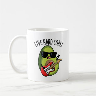 Live Hard Core Grappige Avocado Rock Pun  Koffiemok