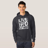 Live Hard Play Harder - Donker Hoodie (Voorkant volledig)
