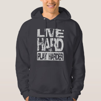 Live Hard Play Harder - Donker Hoodie