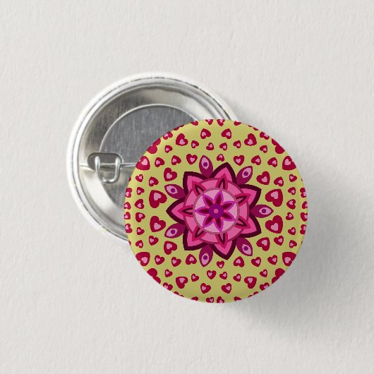 LIVE HEART VALENTIJN BIRTHDAY GIFT BUTTON (Voorkant /achterkant)