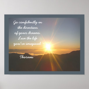 Live het leven - Thoreau-quote - kunstdruk Poster