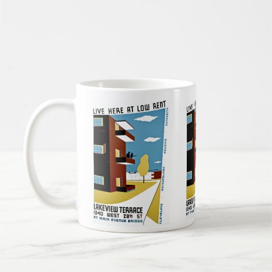 Live hier op lage huur koffiemok (Links)