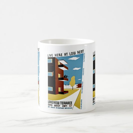 Live hier op lage huur koffiemok (Center)