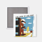 Live hier op lage huur magneet (Voorkant / Achterkant)