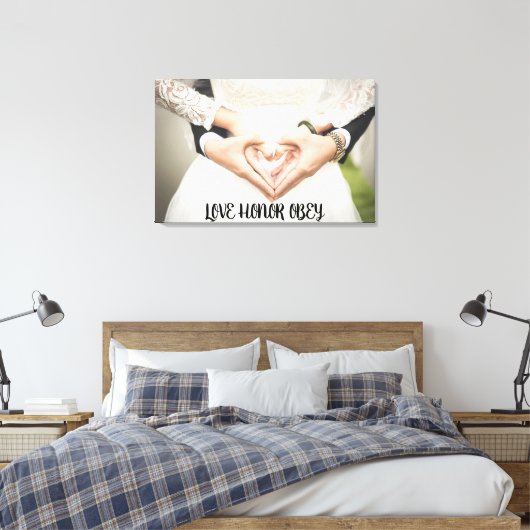 LIVE HONOR OBEY WEDDING FOTO STRETCHED CANVAS (Insitu (Slaapkamer))