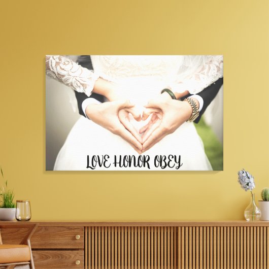 LIVE HONOR OBEY WEDDING FOTO STRETCHED CANVAS (Insitu (Woonkamer))