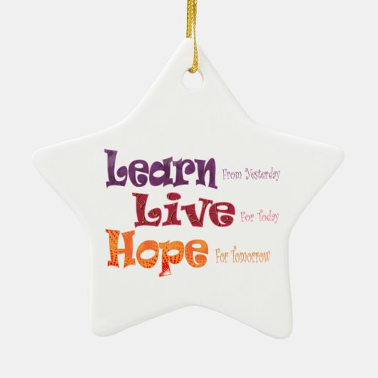 Live Hope Star Ornament (Achterkant)