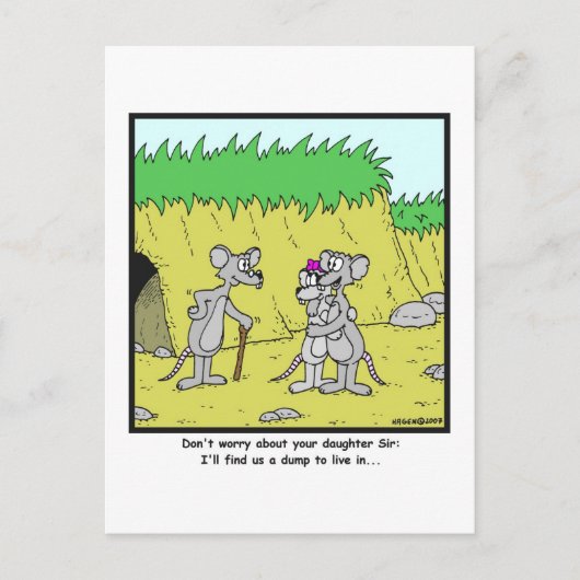 Live in a Dump: Rat cartoon Briefkaart (Voorkant)