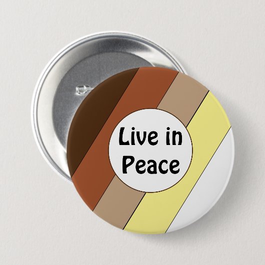 Live in Peace- Racial Harmony Button (Voorkant /achterkant)