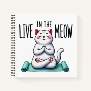 "Live in the Meow", een grappige kattenliefhebber Notitieboek