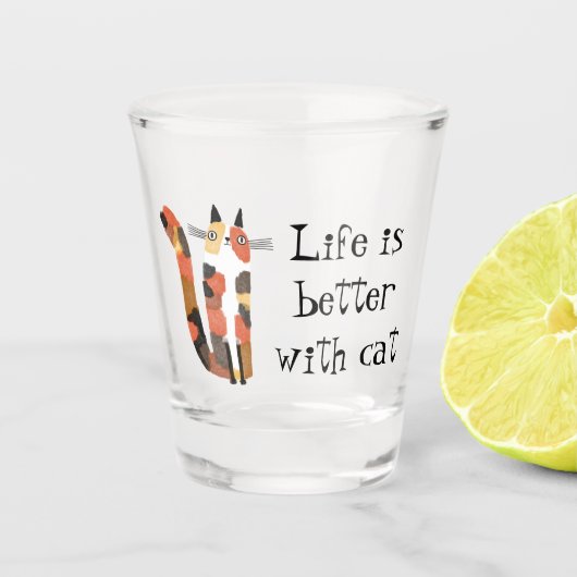 Live is beter met Cat Shot Glass | Cat Lover Glas (Voorkant)