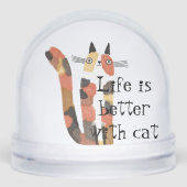 Live Is Better With Cat – Cute Cat Lover Gift  Sneeuwbol (Voorkant)