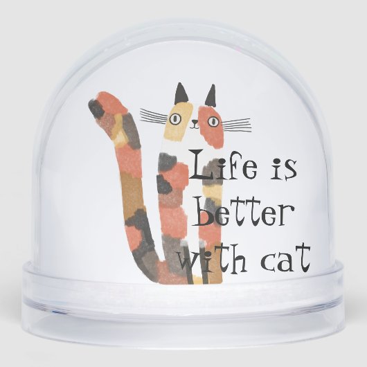 Live Is Better With Cat – Cute Cat Lover Gift  Sneeuwbol (Voorkant)