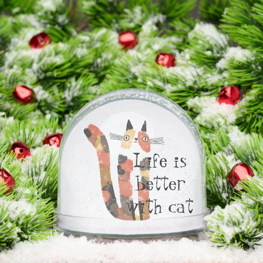 Live Is Better With Cat – Cute Cat Lover Gift  Sneeuwbol (Kerstmis)