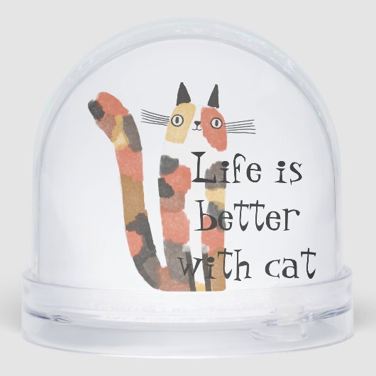 Live Is Better With Cat – Cute Cat Lover Gift  Sneeuwbol (Achterkant)