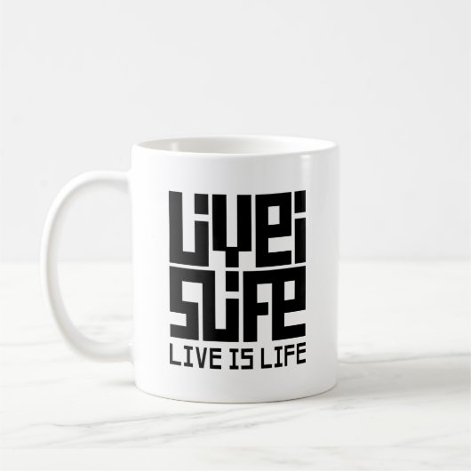 Live is life koffiemok (Links)
