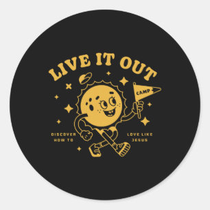 Live It Out Vbs 2025 Bijbelschool Christelijke Jeu Ronde Sticker