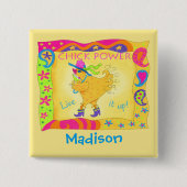 Live it Up Yellow Chick Power Name Badge Vierkante Button 5,1 Cm (Voorkant)