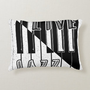 Live Jazz Calligraphy Illusion Logo Lettering met Accent Kussen