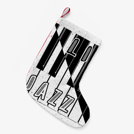 Live Jazz Calligraphy Illusion Logo Lettering met Kleine Kerstsok (Voorkant (Hangend))