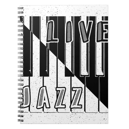 Live Jazz Calligraphy Illusion Logo Lettering met Notitieboek (Voorkant)