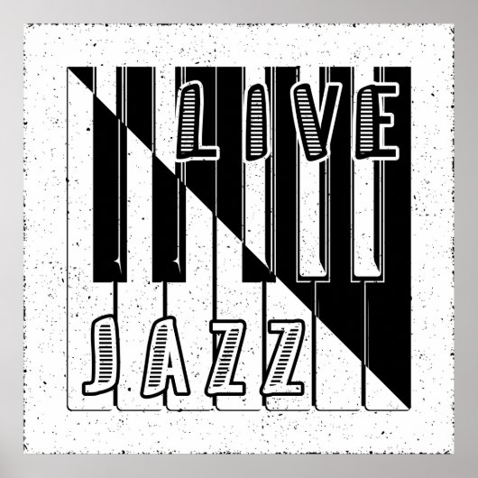 Live Jazz Calligraphy Illusion Logo Lettering met Poster (Voorkant)