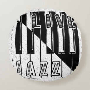 Live Jazz Calligraphy Illusion Logo Lettering met Rond Kussen