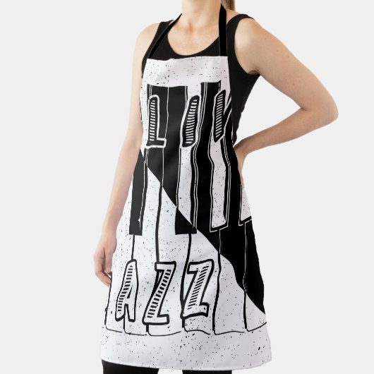 Live Jazz Calligraphy Illusion Logo Lettering met Schort (Insitu)