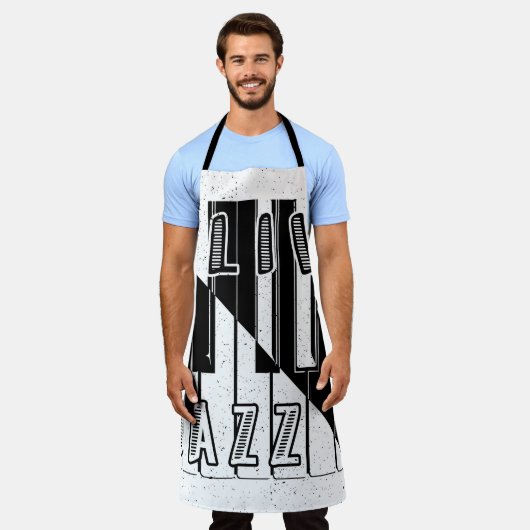 Live Jazz Calligraphy Illusion Logo Lettering met Schort (Gedragen)