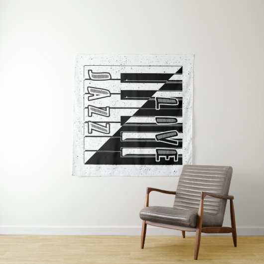 Live Jazz Calligraphy Illusion Logo Lettering met Wandkleed (In Situ (horizontaal))