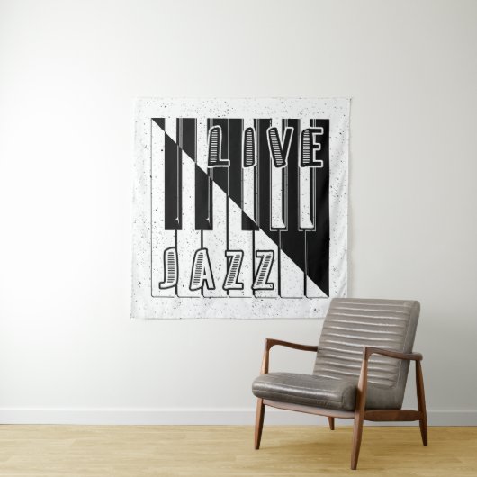 Live Jazz Calligraphy Illusion Logo Lettering met Wandkleed (In situ)