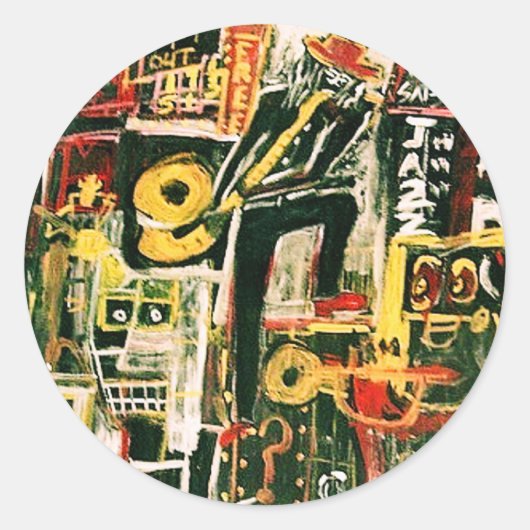 LIVE JAZZ RONDE STICKER (Voorkant)