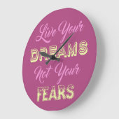 Live je dromen aangepaste kleurwandklokken grote klok (Hoek)