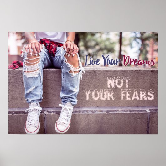 Live Je dromen motivatie poster (Voorkant)