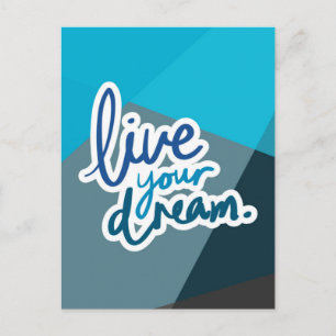 Live Je droombeeld   Motivatie typografie Briefkaart