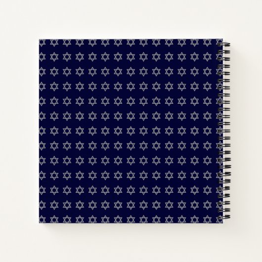 LIVE JOY PEACE Hebrew Personalized Blue Square Notitieboek (Achterkant)