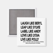 Live, Label, Leap, Laugh, Love. Magnet (Voorkant / Achterkant)