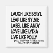 Live, Label, Leap, Laugh, Love. Magnet (Voorkant)