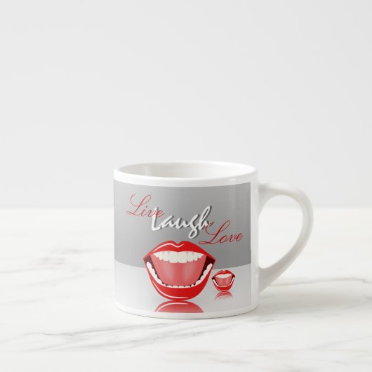 Live Lach Grote Mond Leuke Espresso Mok (Rechts)