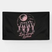 Live Lach Lesbische Raccoon Lesbische LGBTQ Pride Spandoek (Horizontaal)