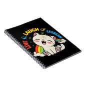 Live Lach Lesbische Vlag Rainbow Kat Pride Maand K Notitieboek (Rechterzijde)
